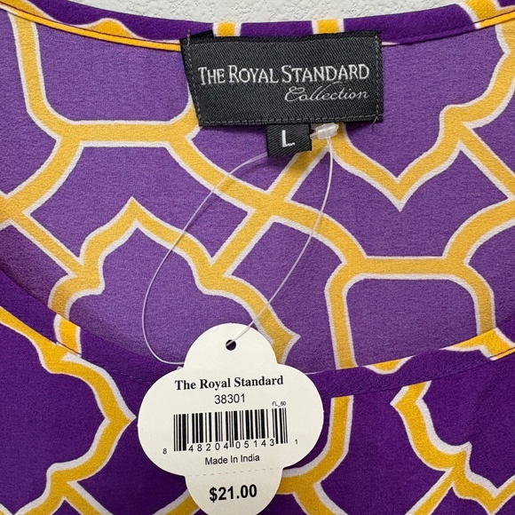 Royal Standard Tunic Sleeveless Top - Purple and Gold, L NWT - Picture 2 of 5